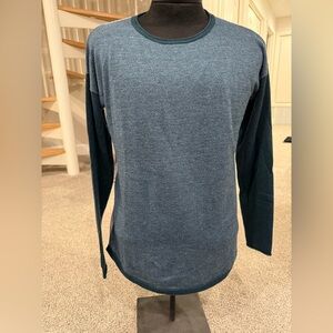 Smartwool Shadow Pine Colorblock Crew Neck Sweater Medium Blue Wool Gorpcore